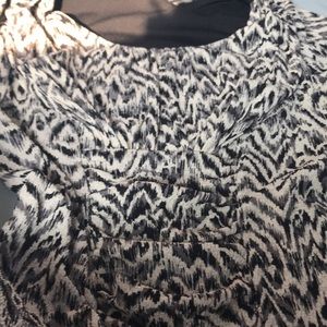 Grey and black animal pattern blouse